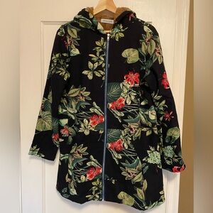Misslook Hooded fleece lined floral print jacket